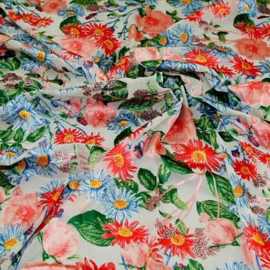 John Kaldor Arian Burn Out Sheer Chiffon Fabric Multicoloured