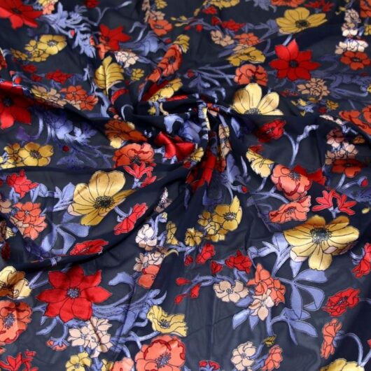 John Kaldor Arian Burn Out Sheer Chiffon Fabric Deep Blue