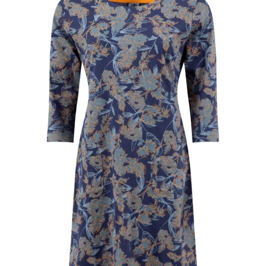 Weird Fish Starshine Printed Jersey Dress Moonlight Blue Size 10