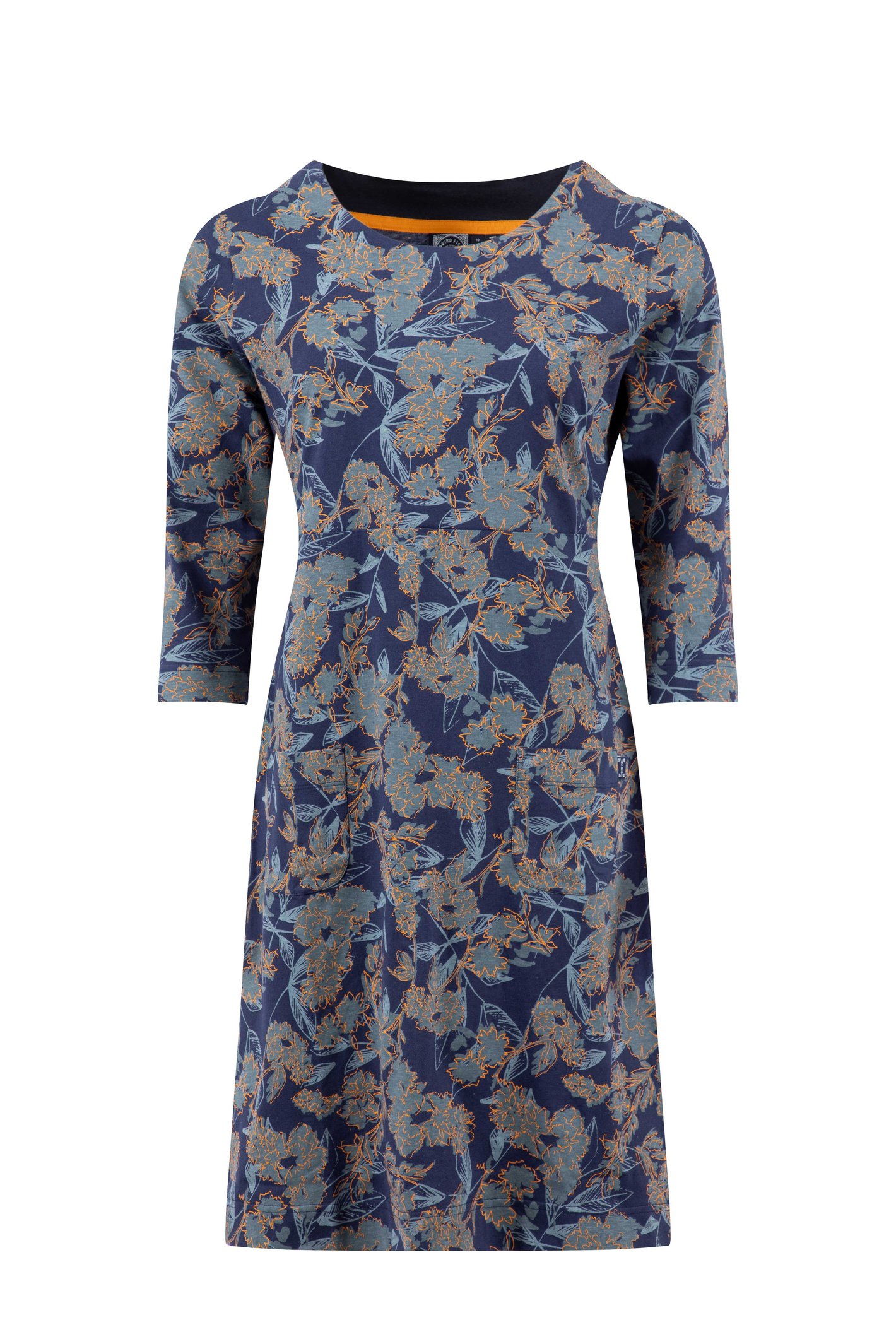 Weird Fish Starshine Printed Jersey Dress Moonlight Blue Size 10