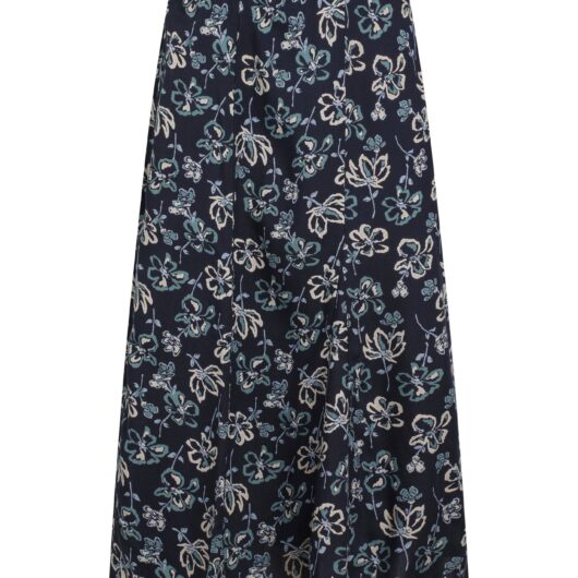 Weird Fish Tiya Lenzing EcoVero™ Printed Viscose Midi Skirt Black Iris Size 14